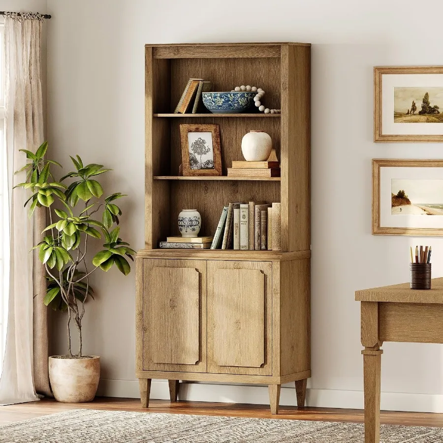 Bookshelf - 72.8 Tall Bookshelf with Doors for