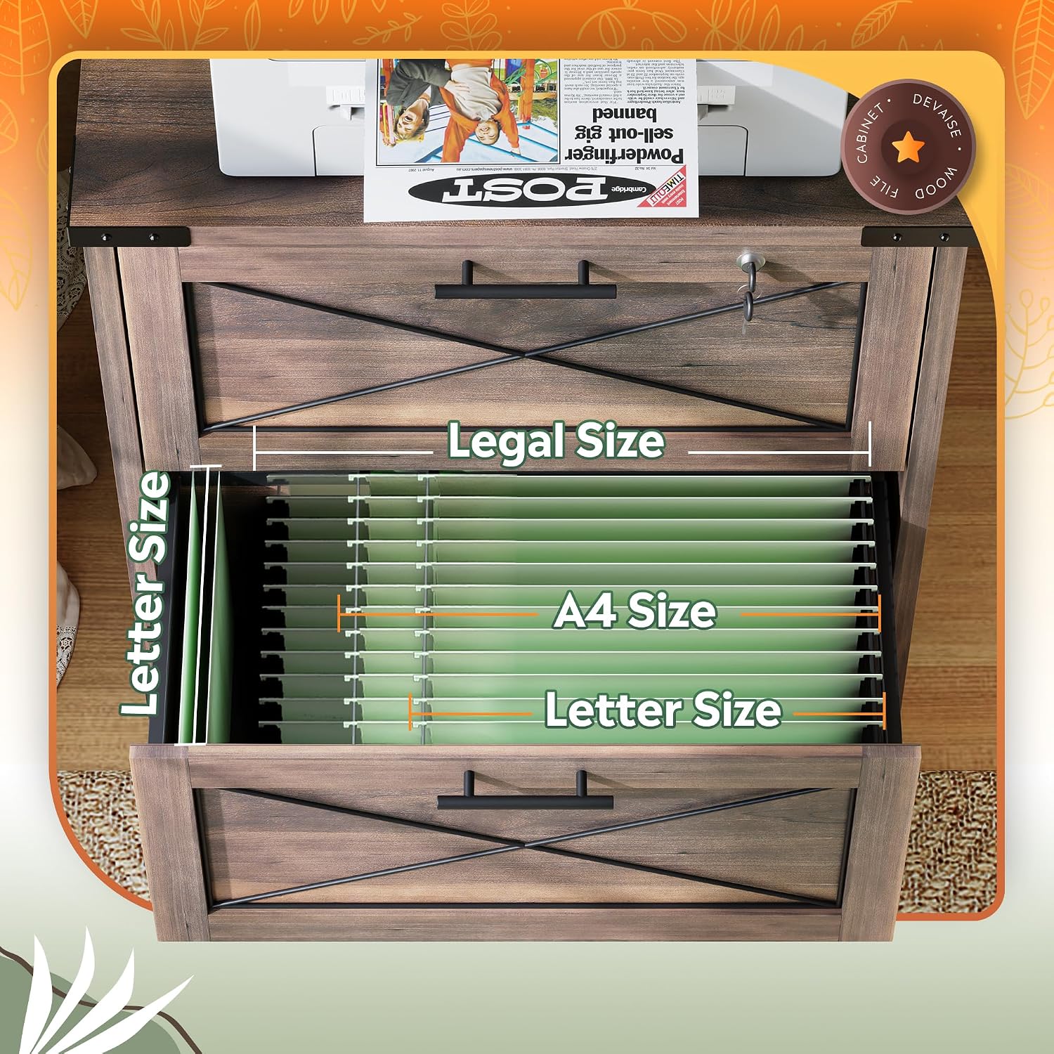 Wood Lateral File Cabinet, 2 D - Printer Stand ulasan dan harga