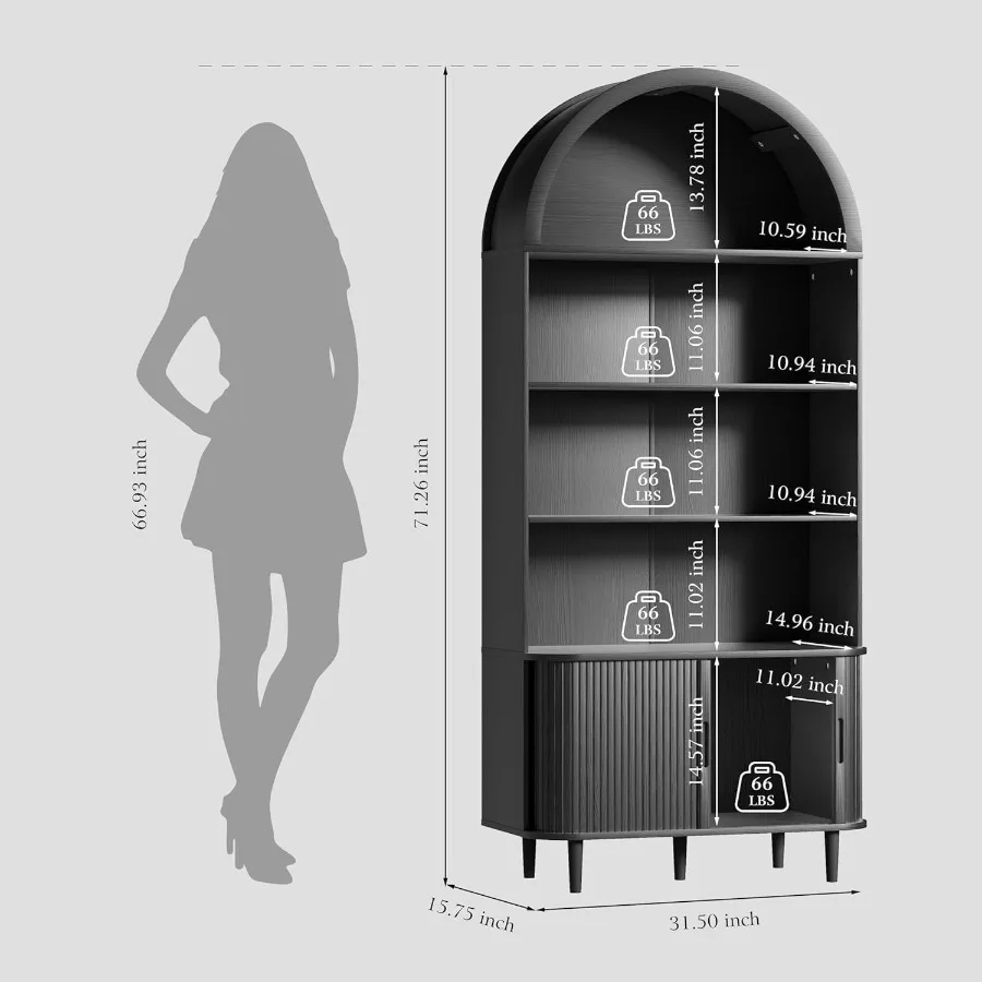 71 Tall Arched Bookshelf for L - Bookshelf ulasan dan harga