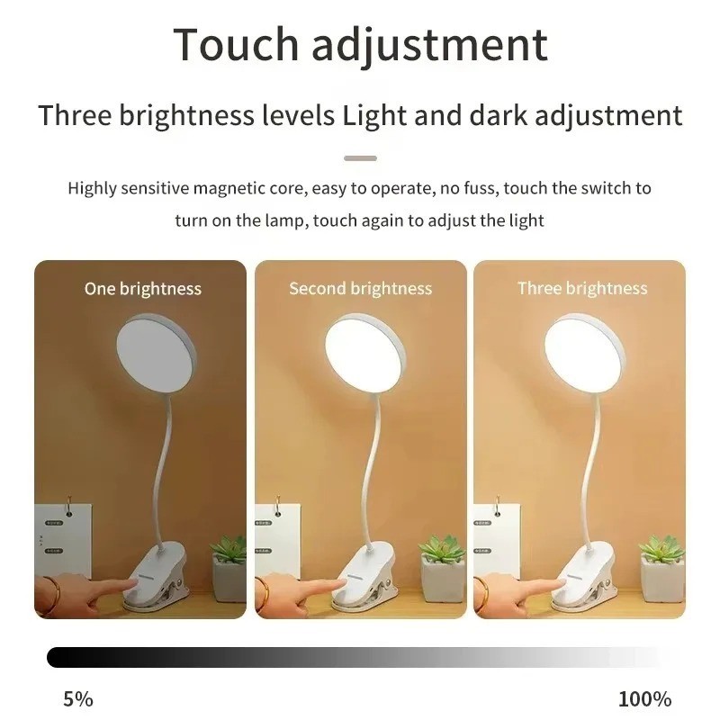 Portable USB Rechargeable Clip - Desk Lamp ulasan dan harga